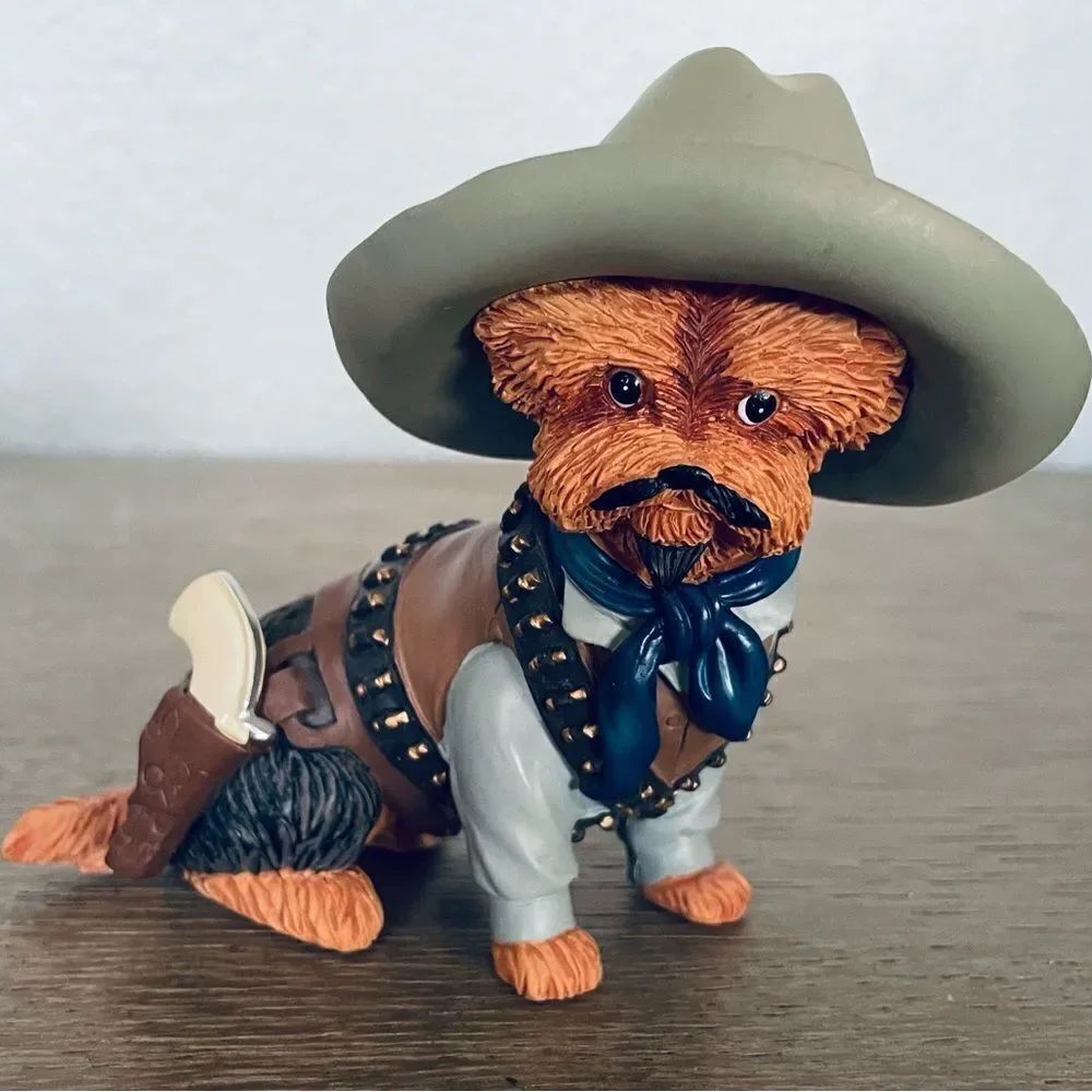 Hamilton Collection Spurs N Furs Yorkie Dog Wild West Cowboy Figurine